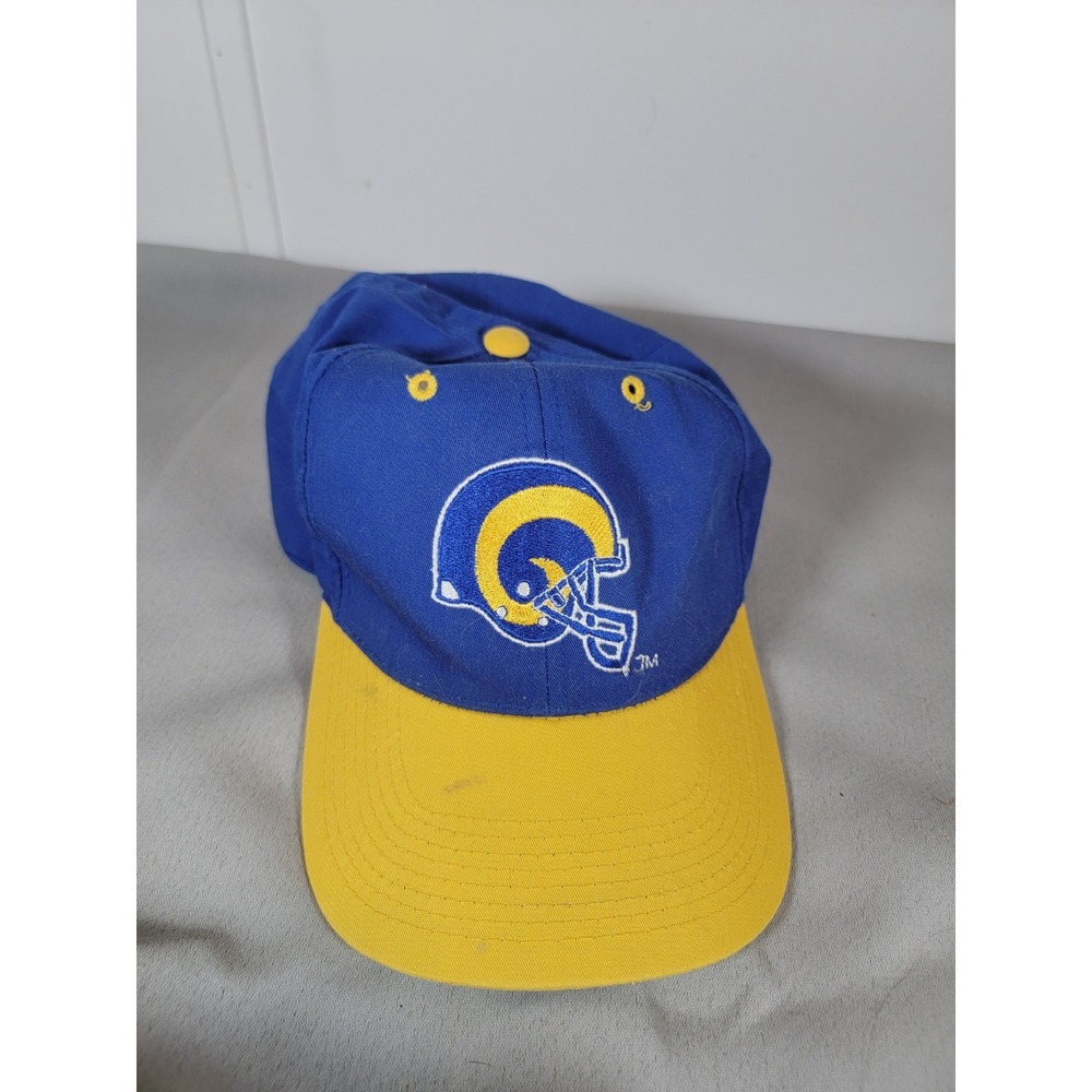 St. Louis Rams Hat Cap Strap Back Mens Blue NFL Football Throwback‎ Helmet
